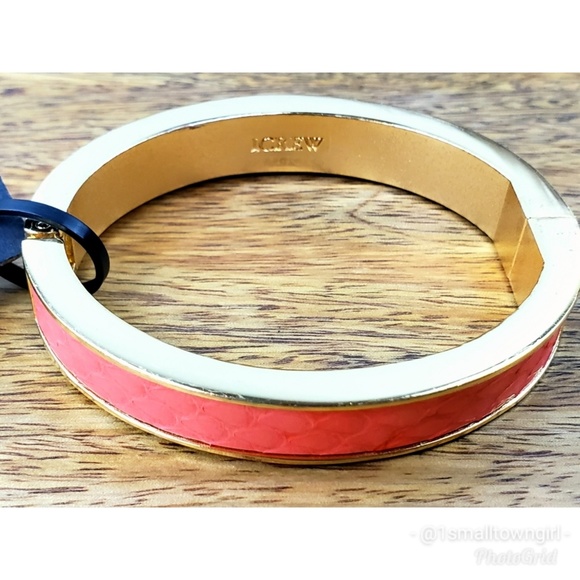 J. Crew Jewelry J Crew Coral Colored Enameled Cuff Bracelet Poshmark